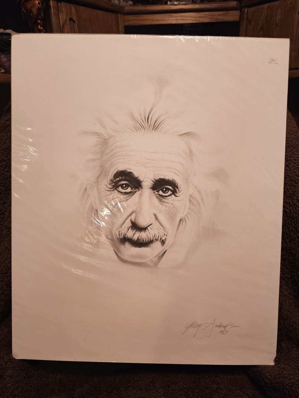Gary Saderup Charcoal Portrait ~ 1987 Albert Einstein